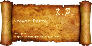 Kremer Petra névjegykártya